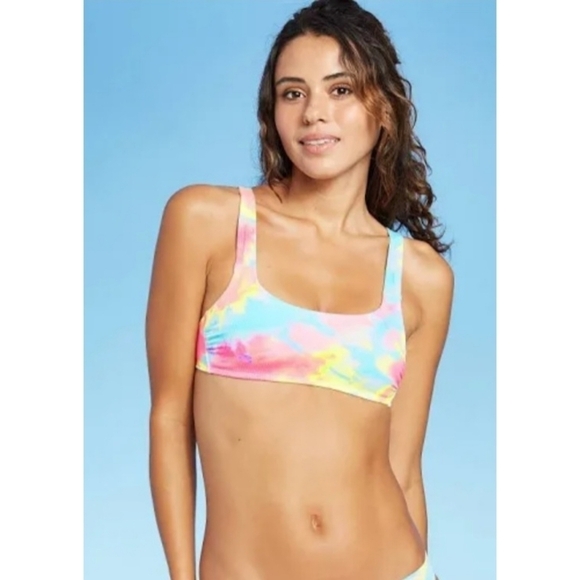 NEW Xhilaration Junior's Ribbed Square Neck Bralette Bikini Top - Picture 2 of 13